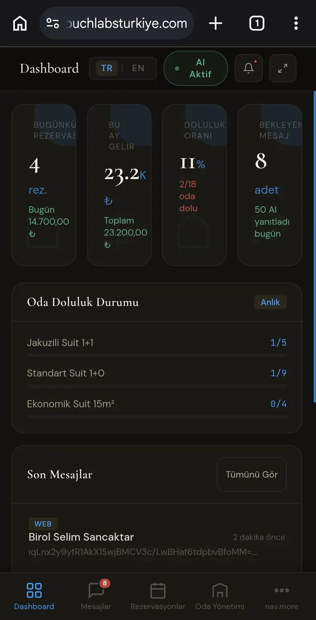 StayPanel panel ekranı
